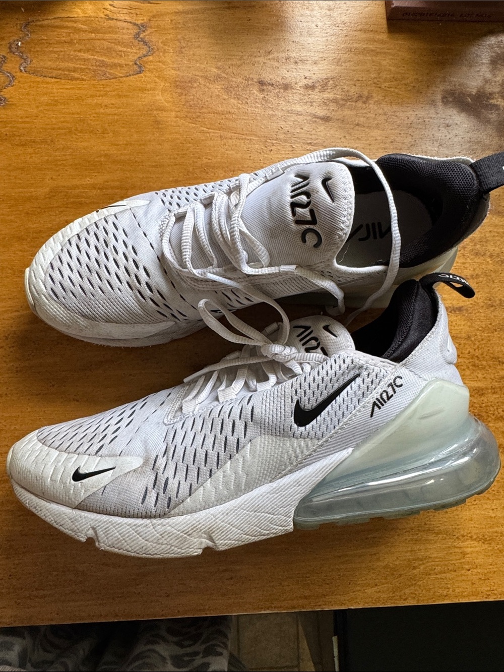 Nike White and Black Air Max 270 Sneakers
